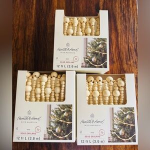 Hearth and Hand Wood Bead Garland Set of 3